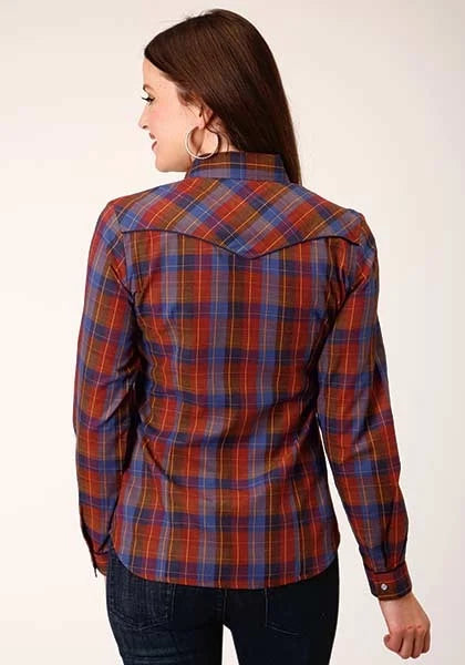 Roper 825 Fancy Yoke Windowpane (Red) - Women's Western Shirt