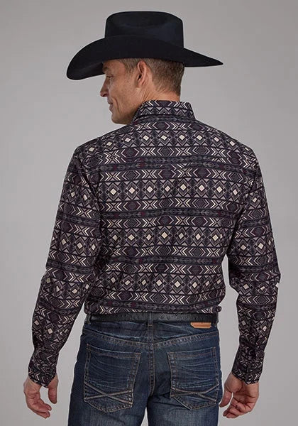 Roper 2171 Pop Color Aztec Print (Grey) - Men's Western Shirt