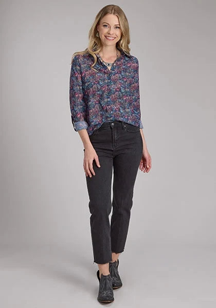 Roper 2136 Gem Floral (Multi) - Women's Western Blouse