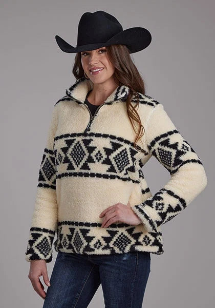 Roper 2260 Aztec (Cream) - Women's Fleece Pullover