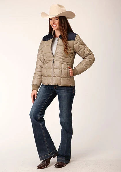Roper 1473 Quilted Poly (Navy/Khaki) - Women's Jacket