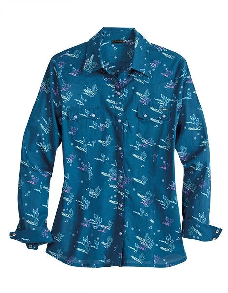 Tin Haul 2186 Cactus Shadows (Blue) - Women's Western Shirt