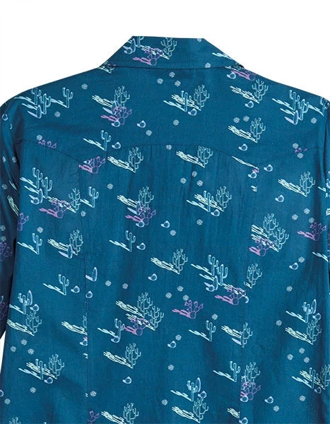 Tin Haul 2186 Cactus Shadows (Blue) - Women's Western Shirt