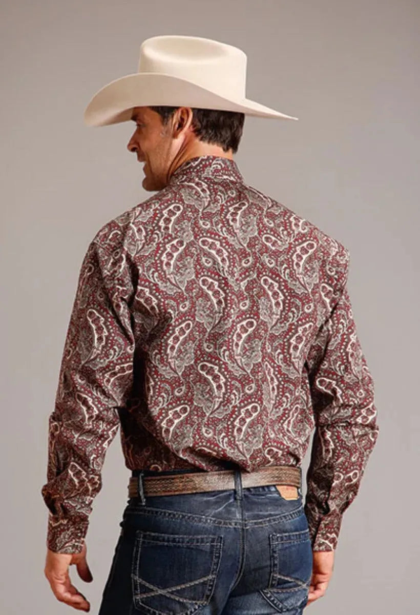 Stetson Siren Paisley (Wine) - Men's Western Shirt