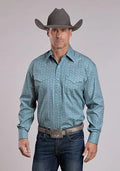 Stetson 2573 Tile Medallion (Blue) - Men's Western Shirt