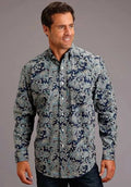 Stetson Deep Marine (Blue) - Men's Western Shirt