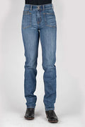 Stetson 915 High Rise Straight Fit Oversize Pockets (Medium Wash) - Women's Jeans