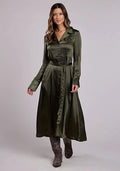 Stetson 2685 Poly Satin (Olive) - Women's Western Dress