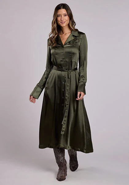 Stetson 2685 Poly Satin (Olive) - Women's Western Dress