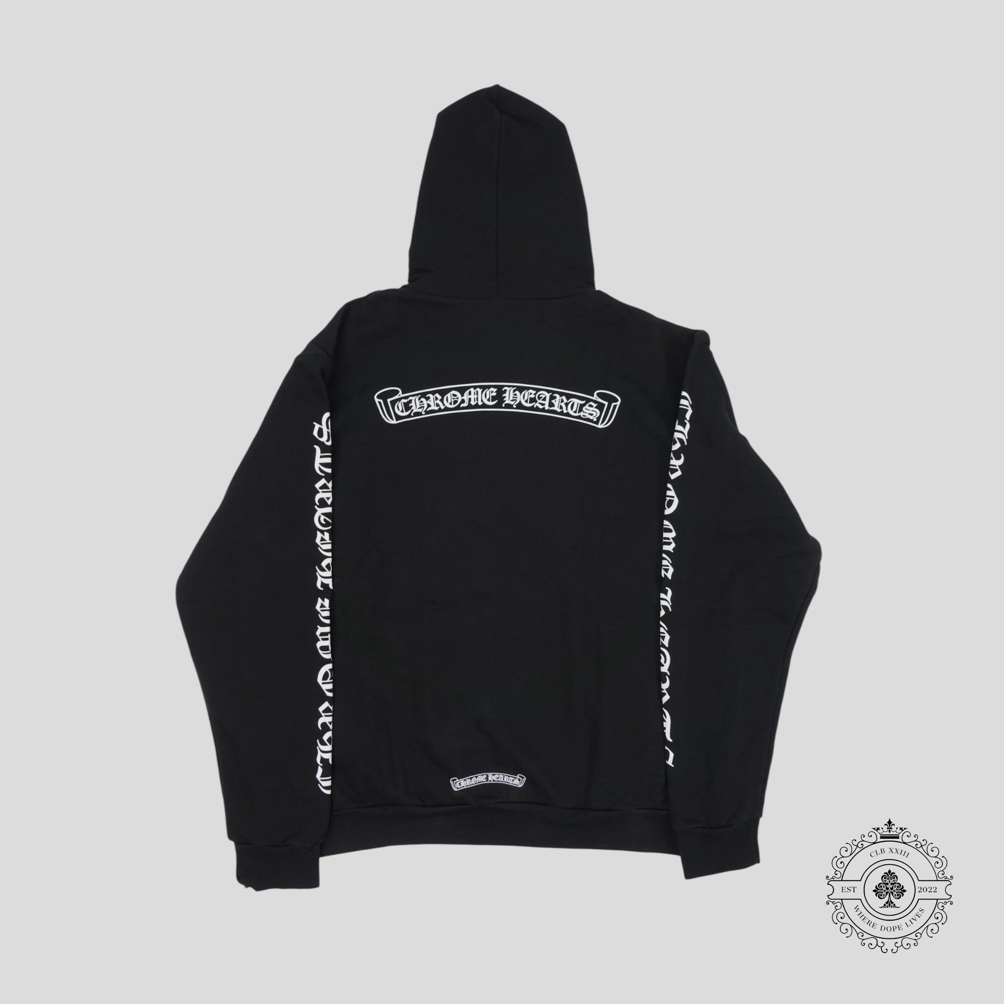 Chrome Hearts Scroll Logo Hoodie in Black
