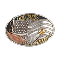 Nocona God Bless America (Silver/Gold) - Belt Buckle