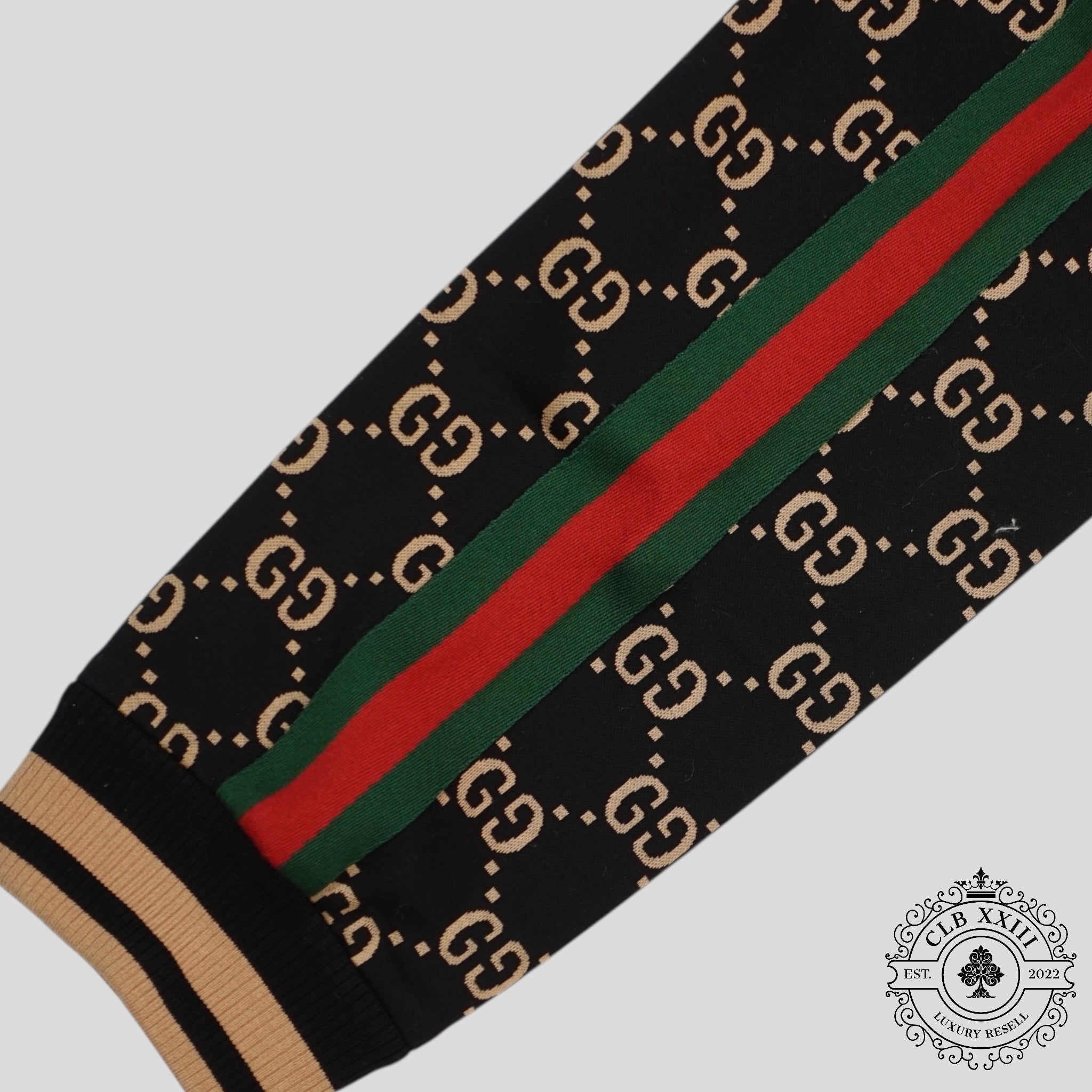 Gucci GG Jacquard Track Jacket in Black/Brown