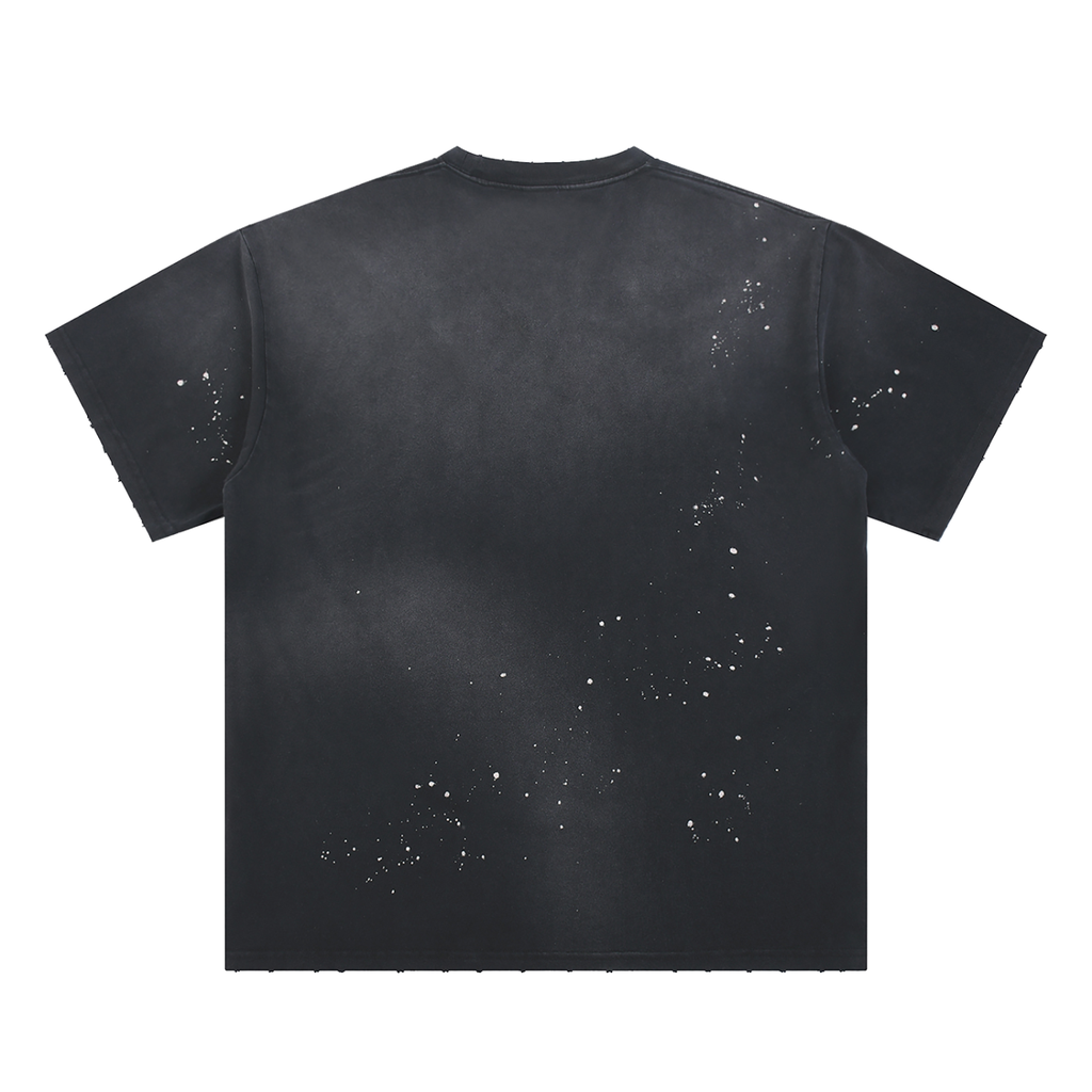 Landa Prive Hand-Frayed Sunfade Paint Splatter T-Shirt