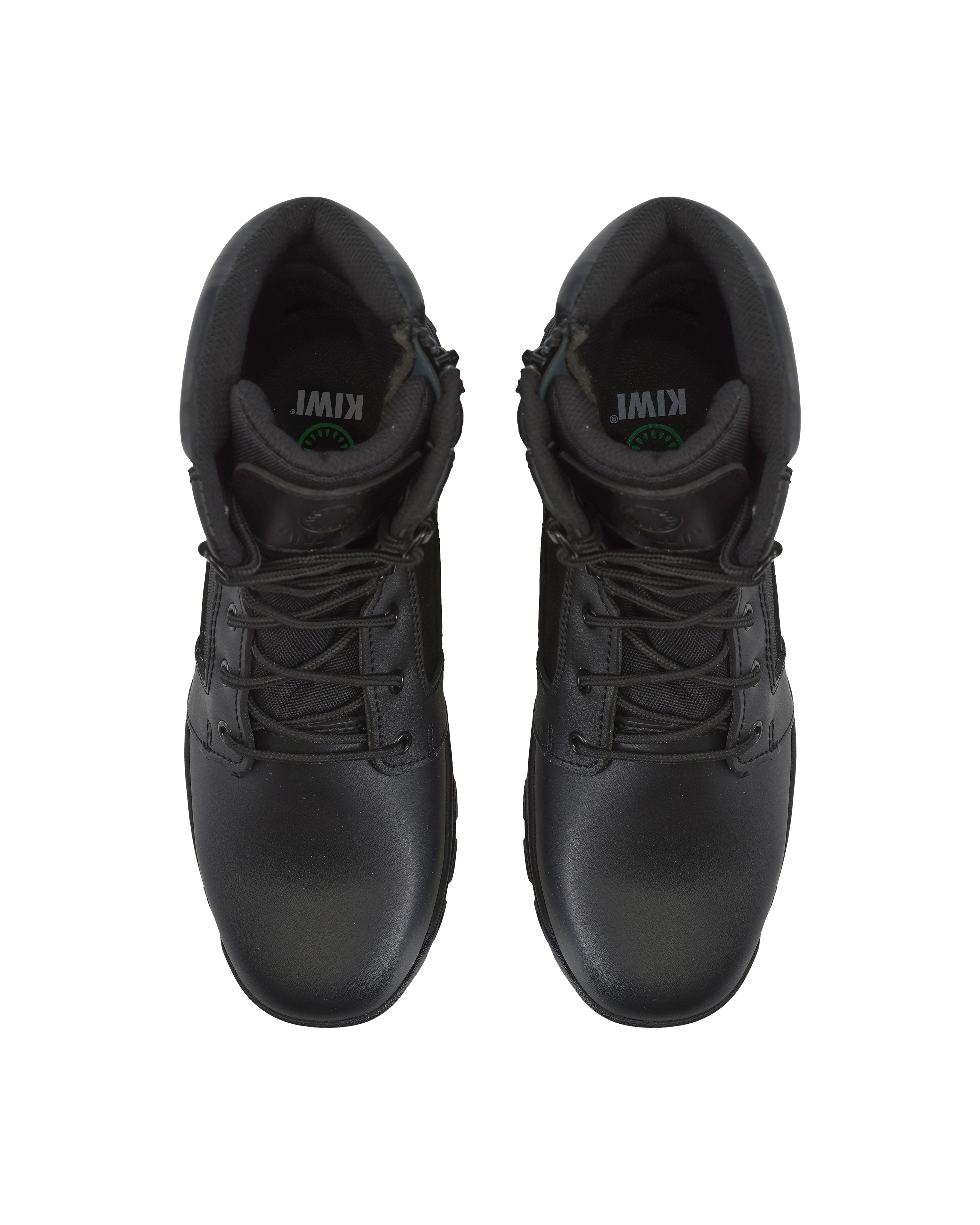 Kiwi Rugged Black Action Leather 7" Steel Toe Zipped Water Resistant Tactical Boots [R60500]