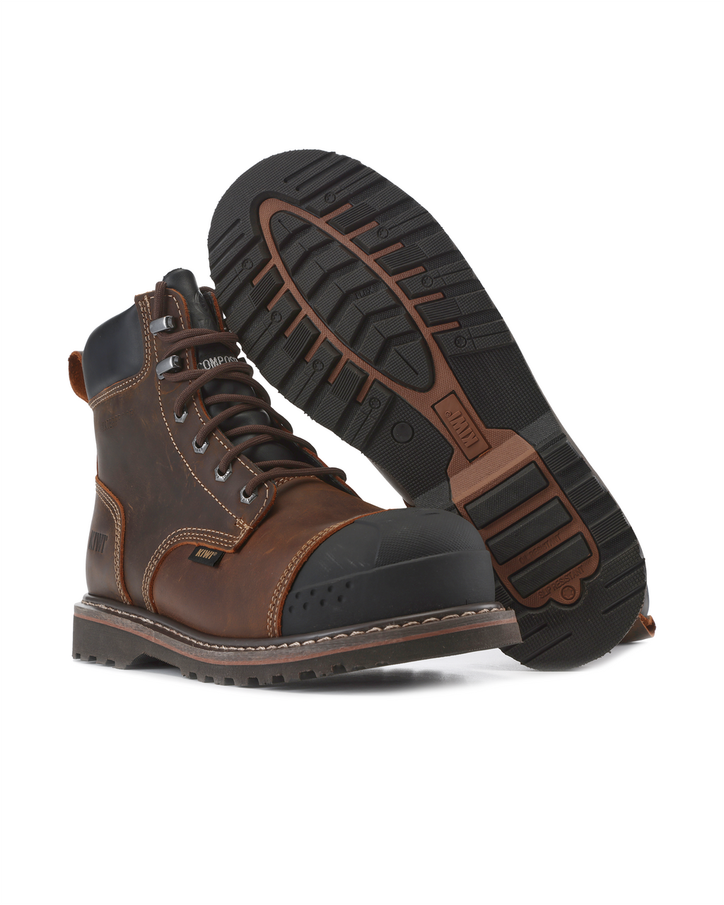 Kiwi Premium Brown Crazy Horse 6" Composite Toe Waterproof Cap-Toe Work Boots [R69100]
