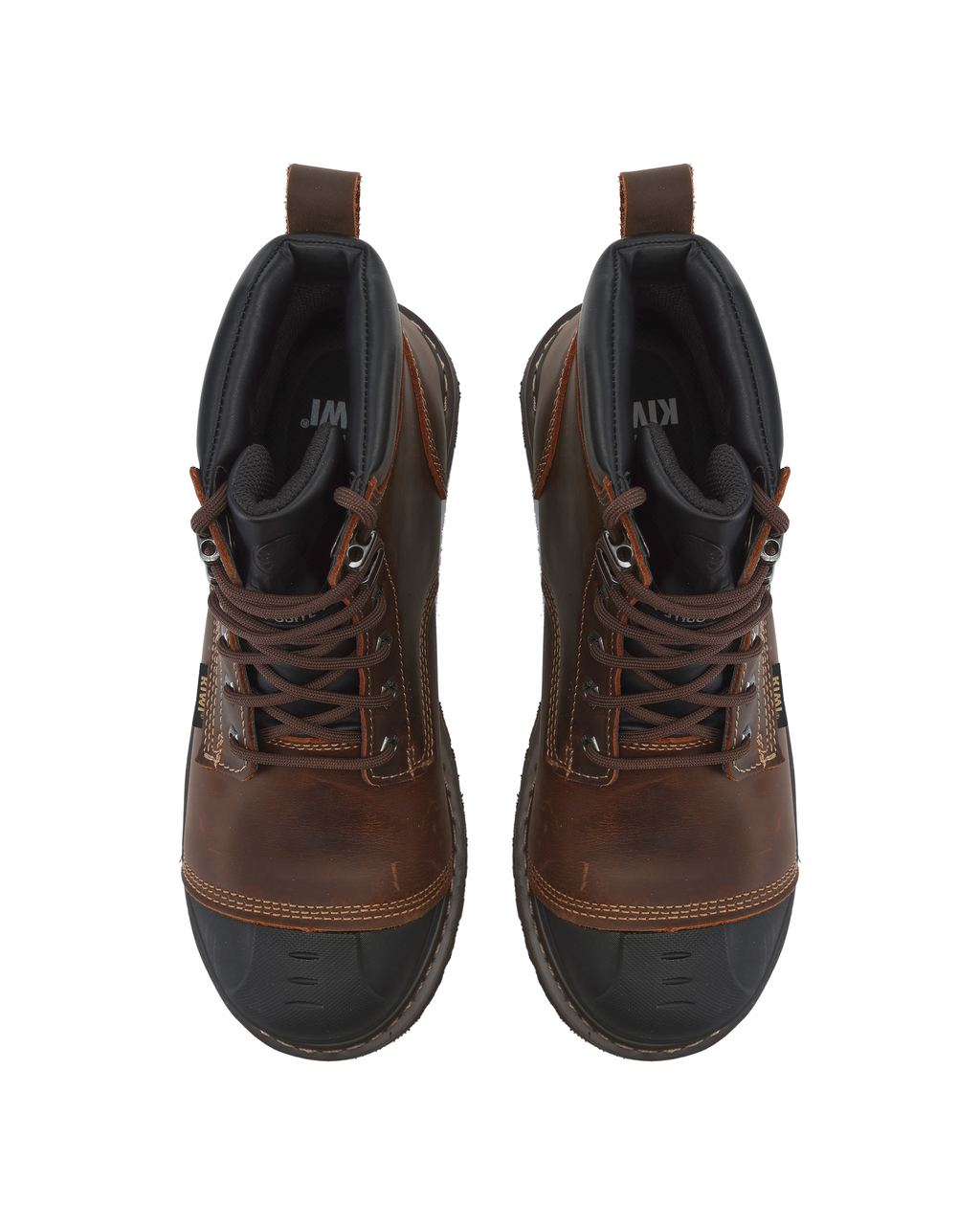 Kiwi Premium Brown Crazy Horse 6" Steel Toe Waterproof Cap-Toe Work Boots [R64100]