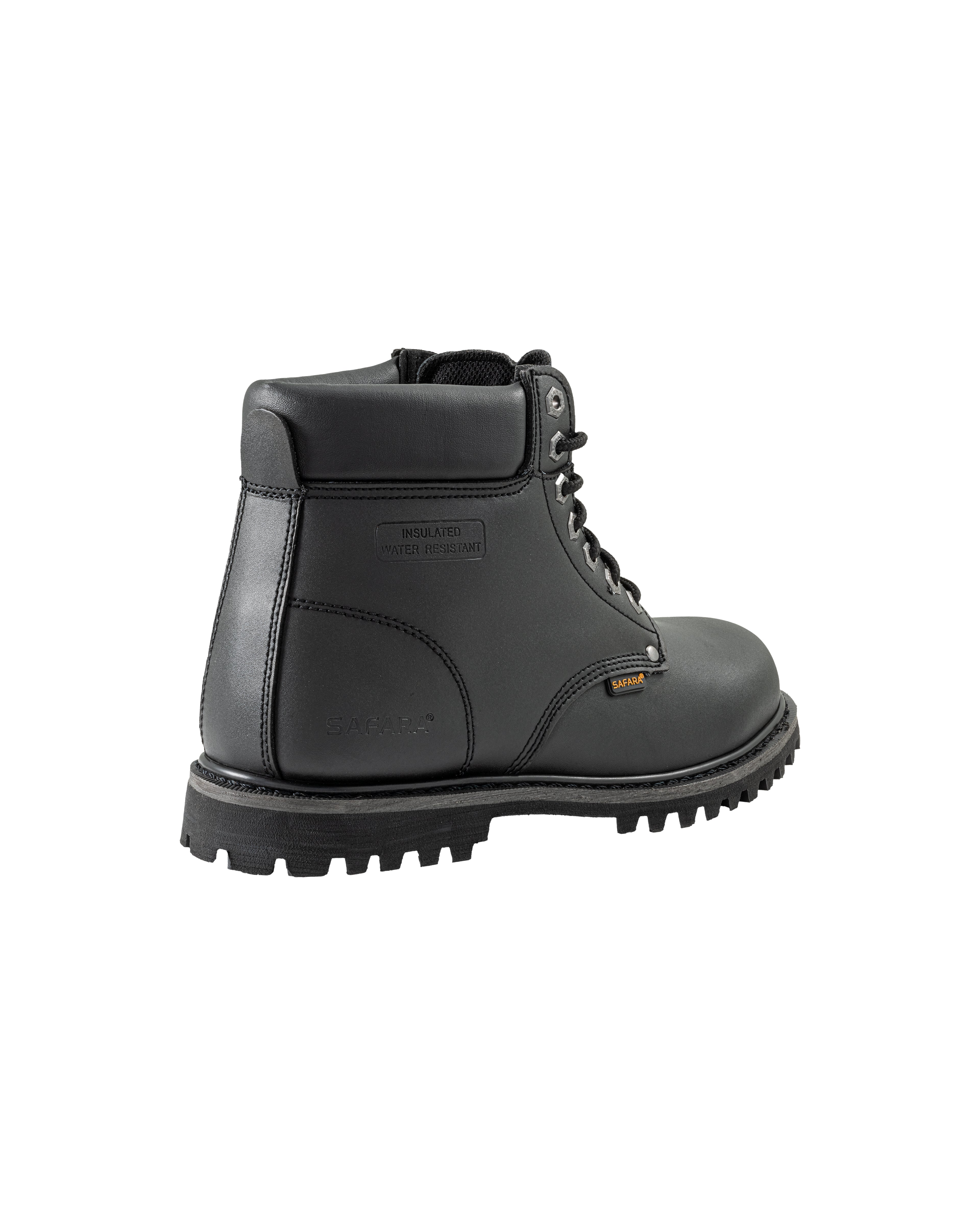 Safara Premium Black Leather 6" Steel Toe Water Resistant Work Boots [R662S]