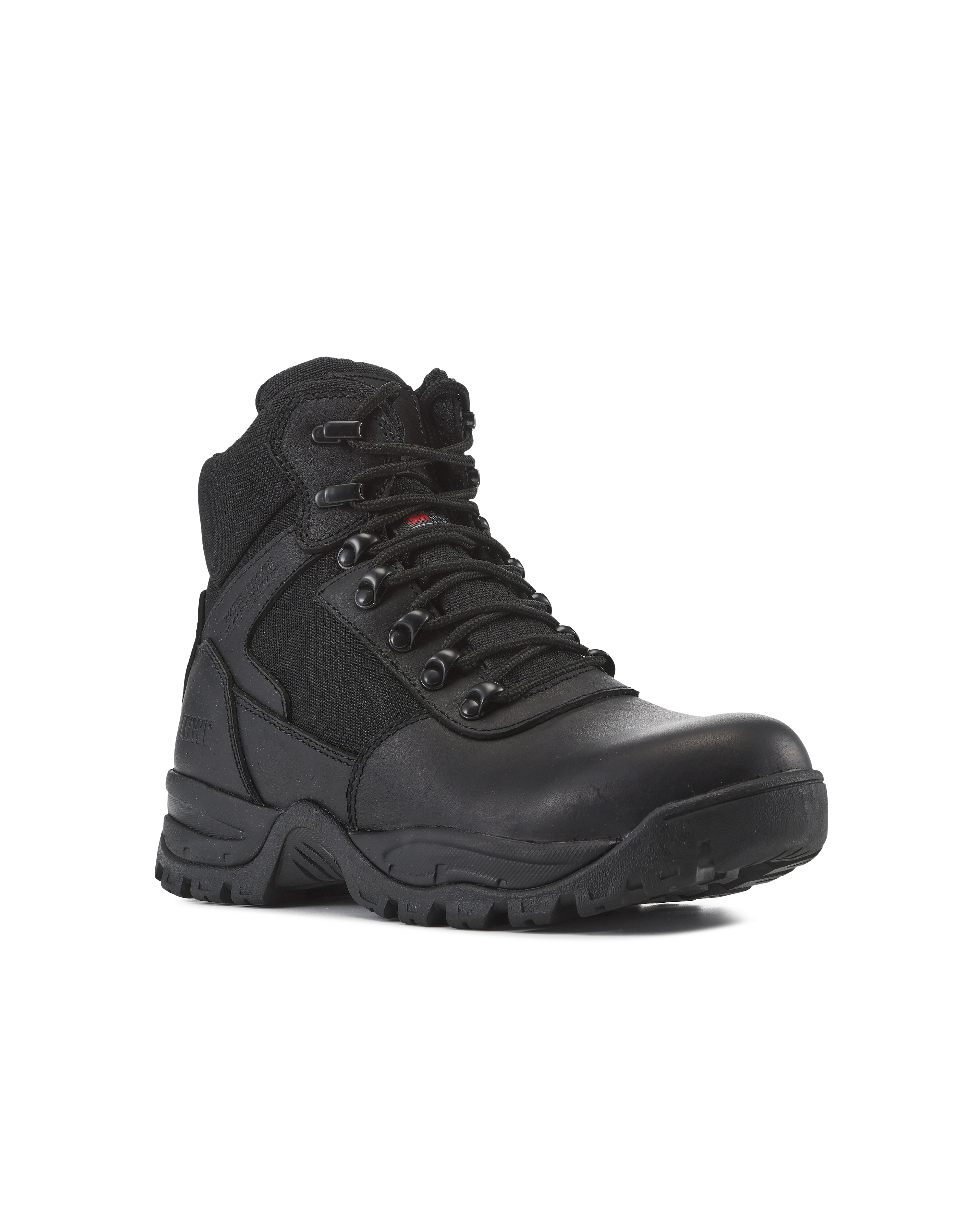 Kiwi Rugged Black Full Grain Leather Mid-Cut 6" Composite Toe Zipped Waterproof Tactical Boots [R68100]