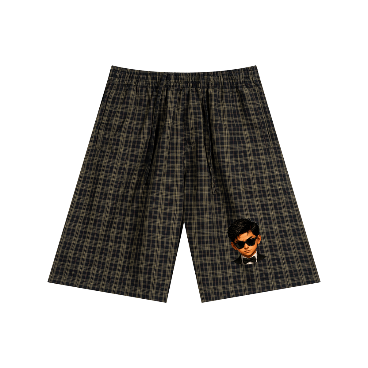Landa Prive Unisex Plaid Wide Leg Shorts