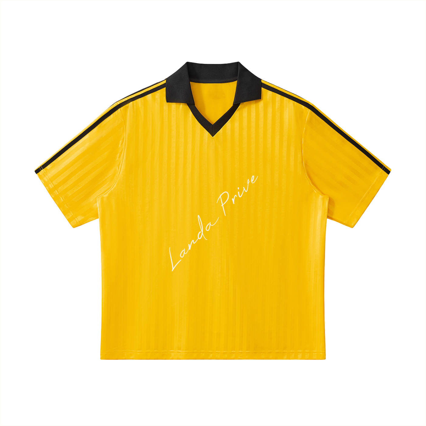 Landa Prive Contrast Collar Striped Soccer Jersey