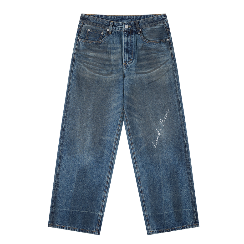 Landa Prive Vintage Wash Baggy Denim Jeans