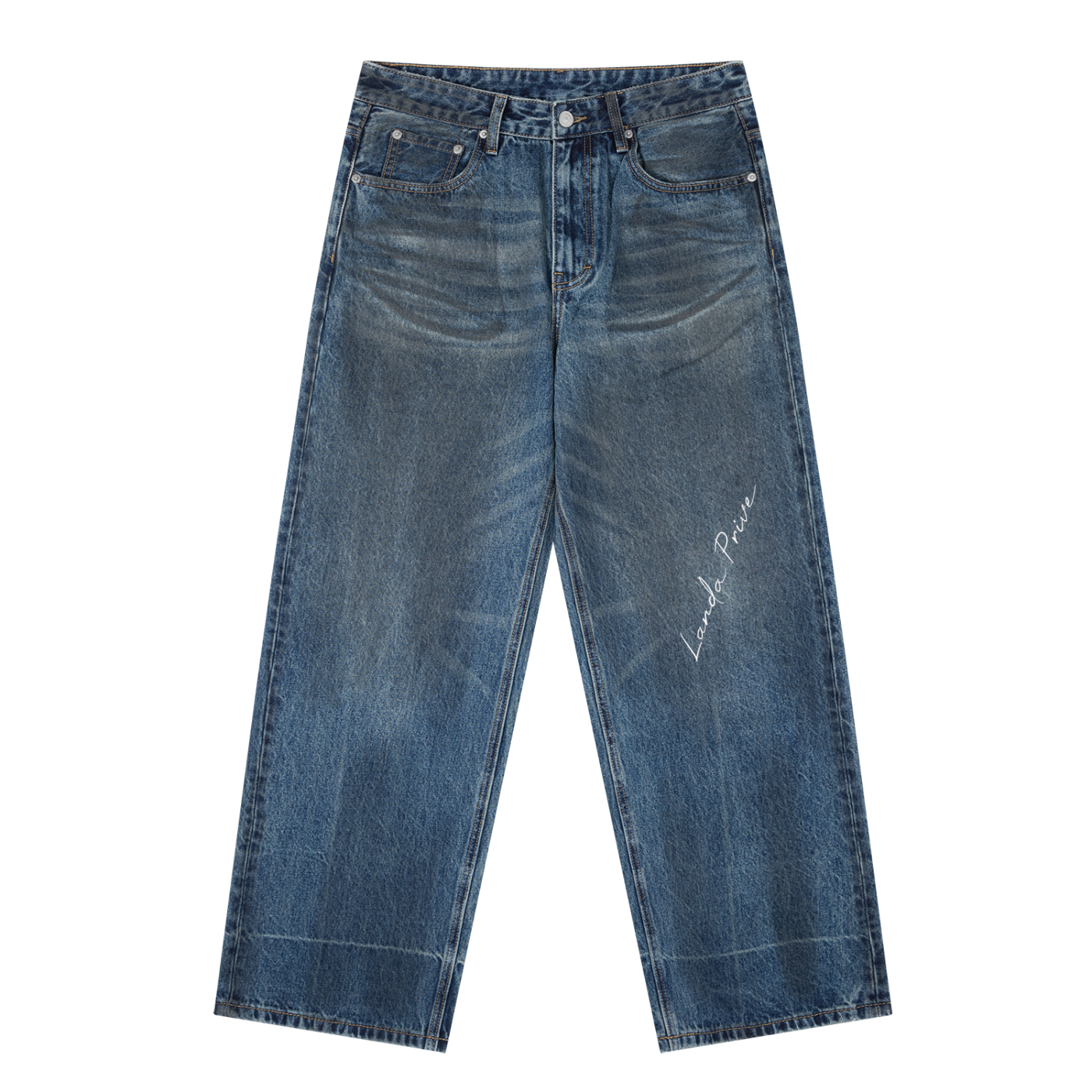 Landa Prive Vintage Wash Baggy Denim Jeans