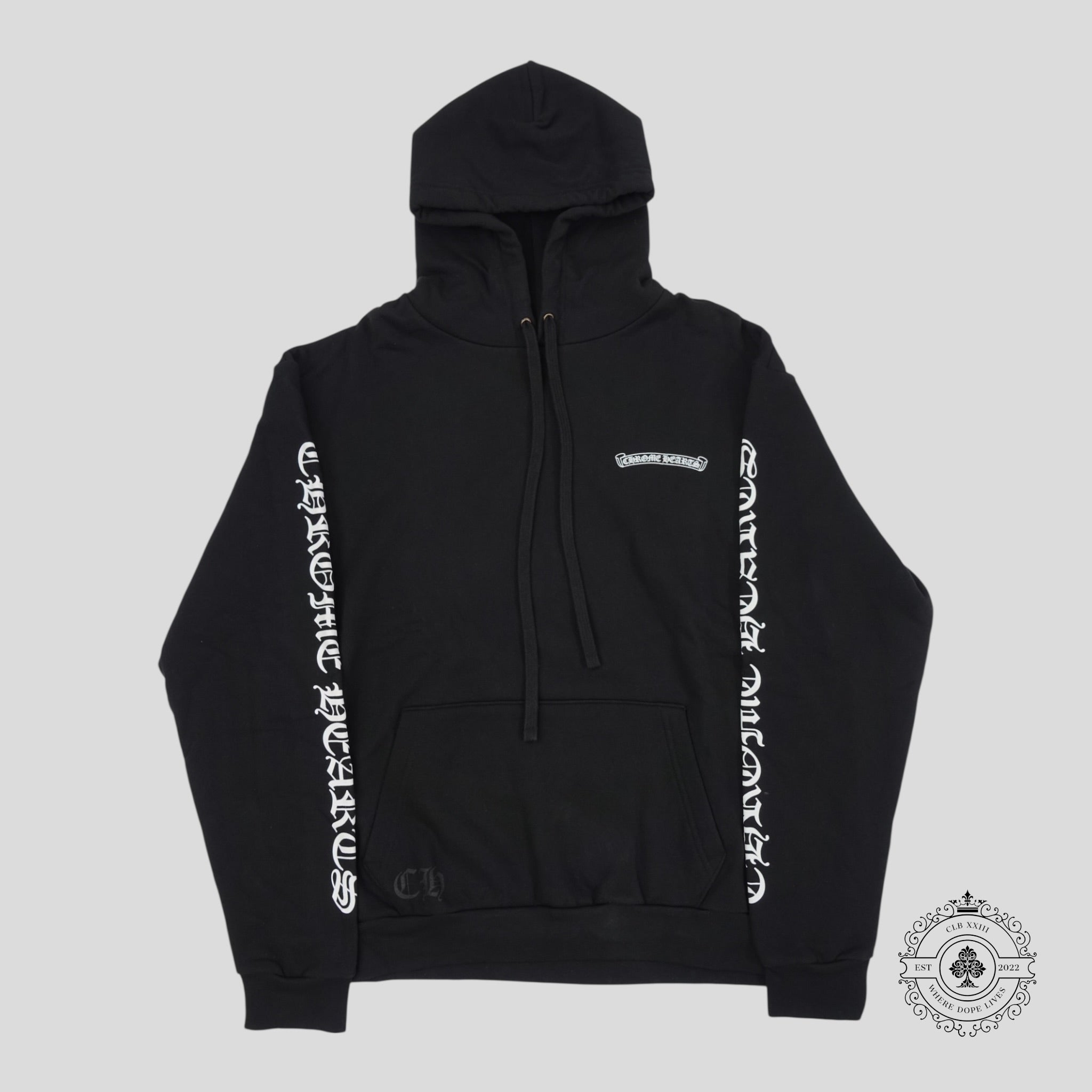Chrome Hearts Scroll Logo Hoodie in Black