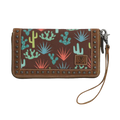 Ariat Cactus Print Brown-Ladies Clutch Wallet (Closeout)