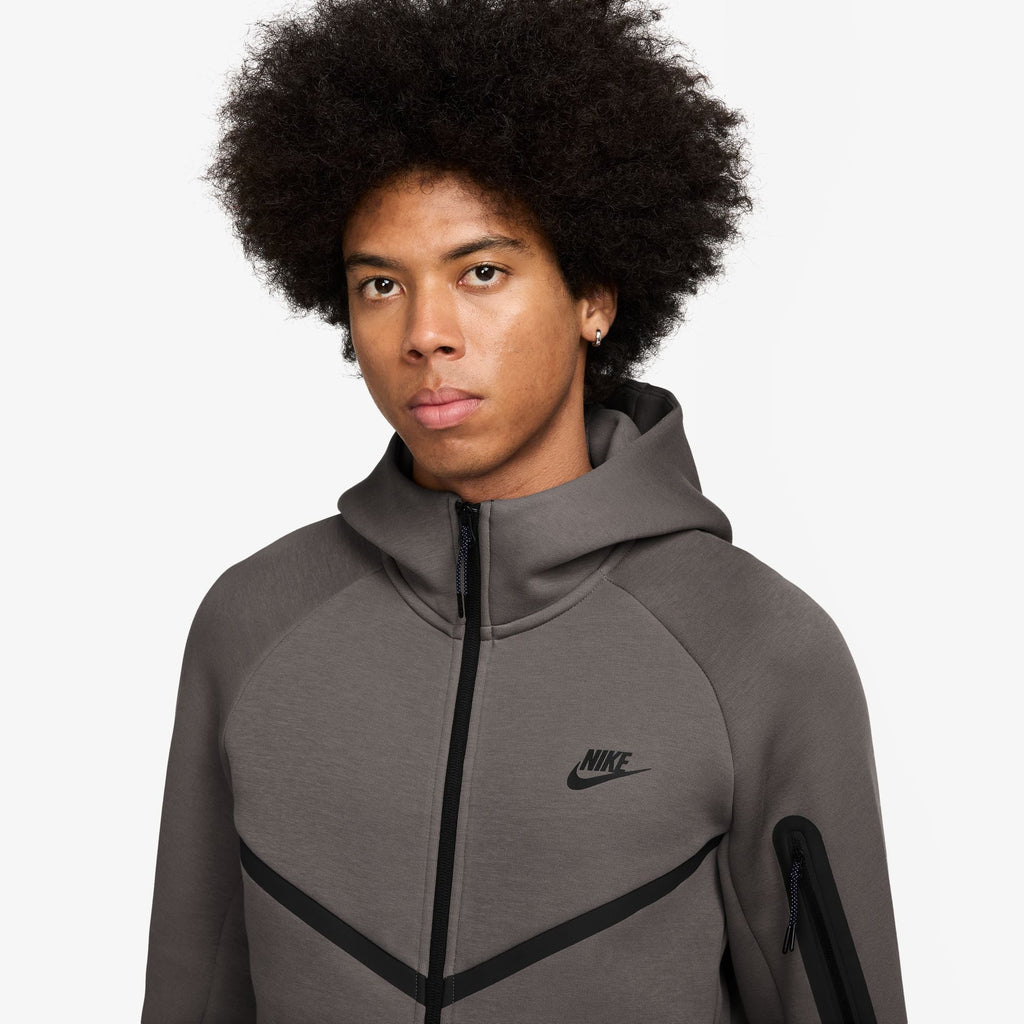 Nike Mens Tech Fleece Full Zip Runner Hoodie - Cave Stone