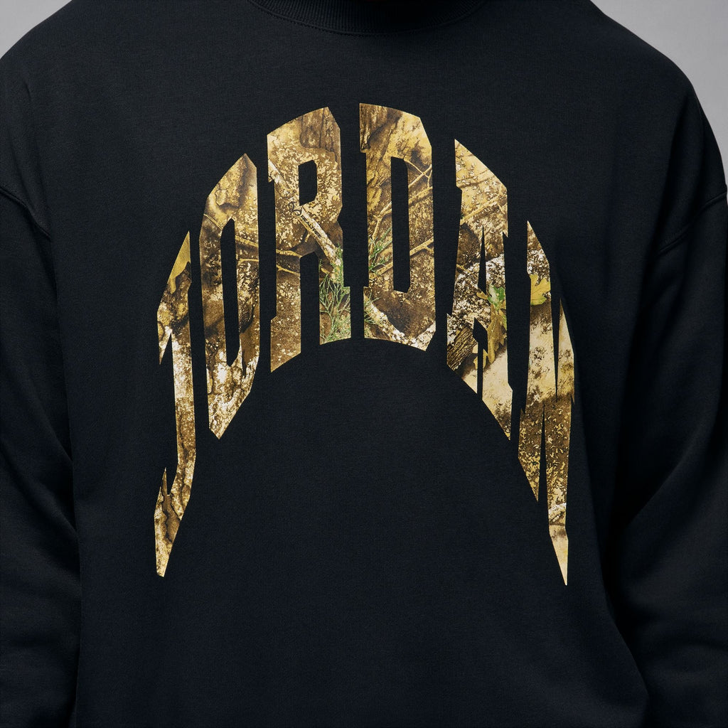 Air Jordan Mens French Terry Realtree Crewneck - Black