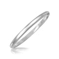 Sterling Silver Rhodium Plated Slim Dome Motif Bangle (6.50 mm)