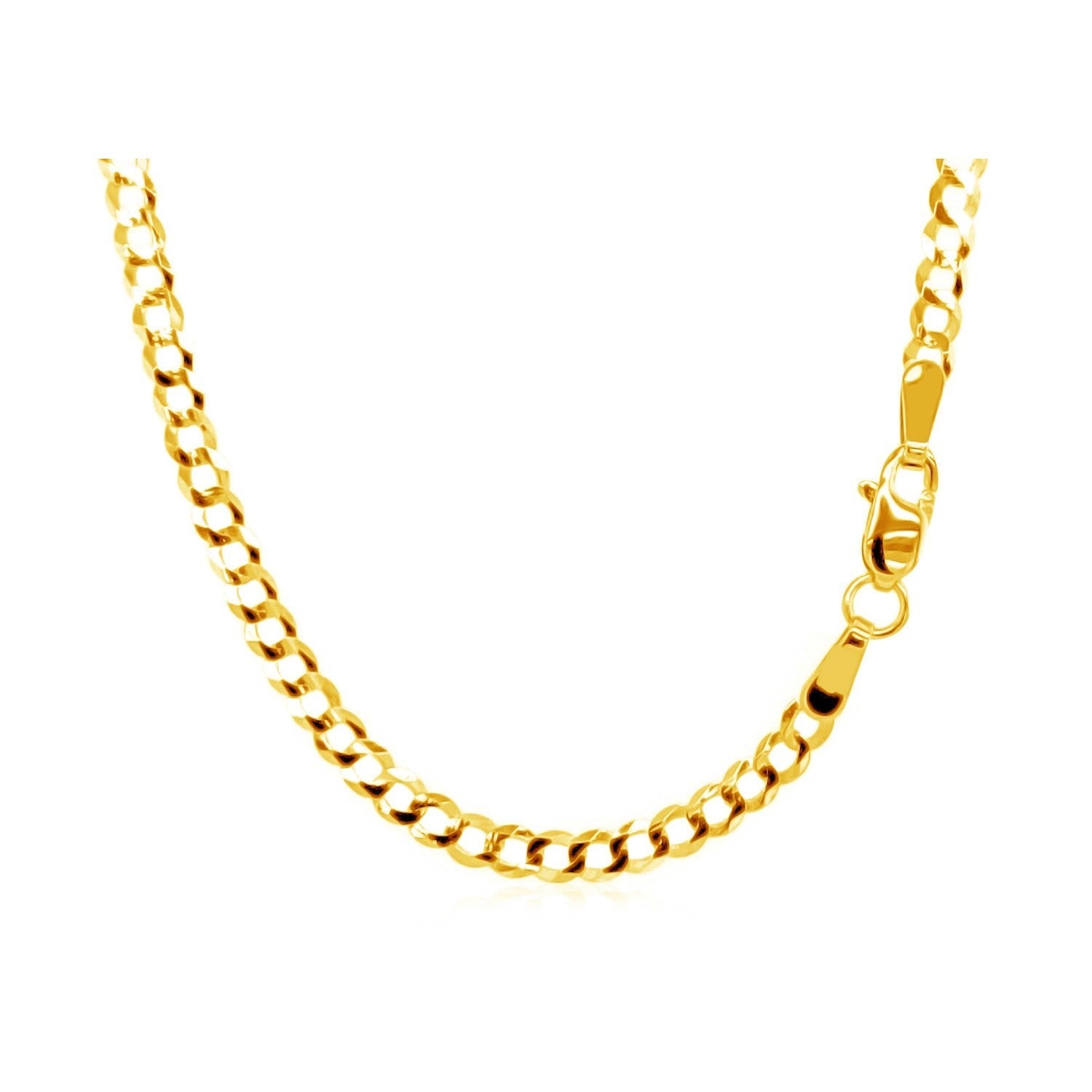 2.6mm 14k Yellow Gold Solid Curb Chain