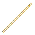14k Two-Tone Gold Mens Bracelet with S Style Bar Links (7.85 mm)