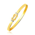 Intertwined Knot Slip On Bangle in 14k Two-Tone Gold (5.00 mm)