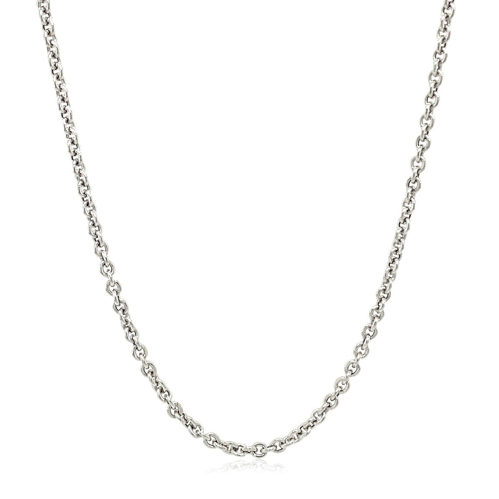 14k White Gold Forsantina Lite Cable Link Chain (2.30 mm)