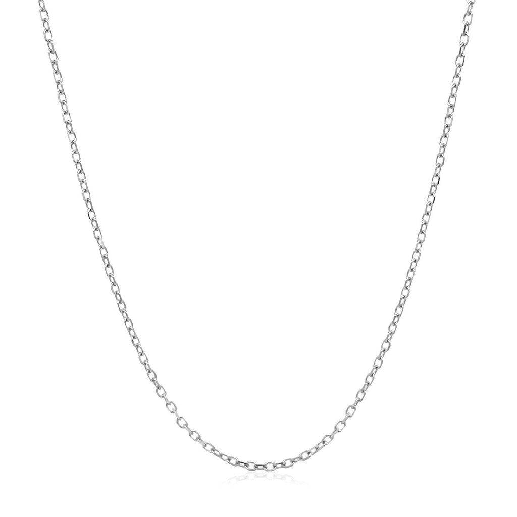 14k White Gold Faceted Cable Link Chain (1.20 mm)