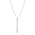 Sterling Silver 24 inch Necklace with Long Polished Bar Pendant