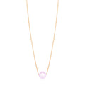 14k Rose Gold Pearl Solitaire Necklace