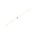 14k Yellow Gold Pink Evil Eye Bracelet (1.00 mm)