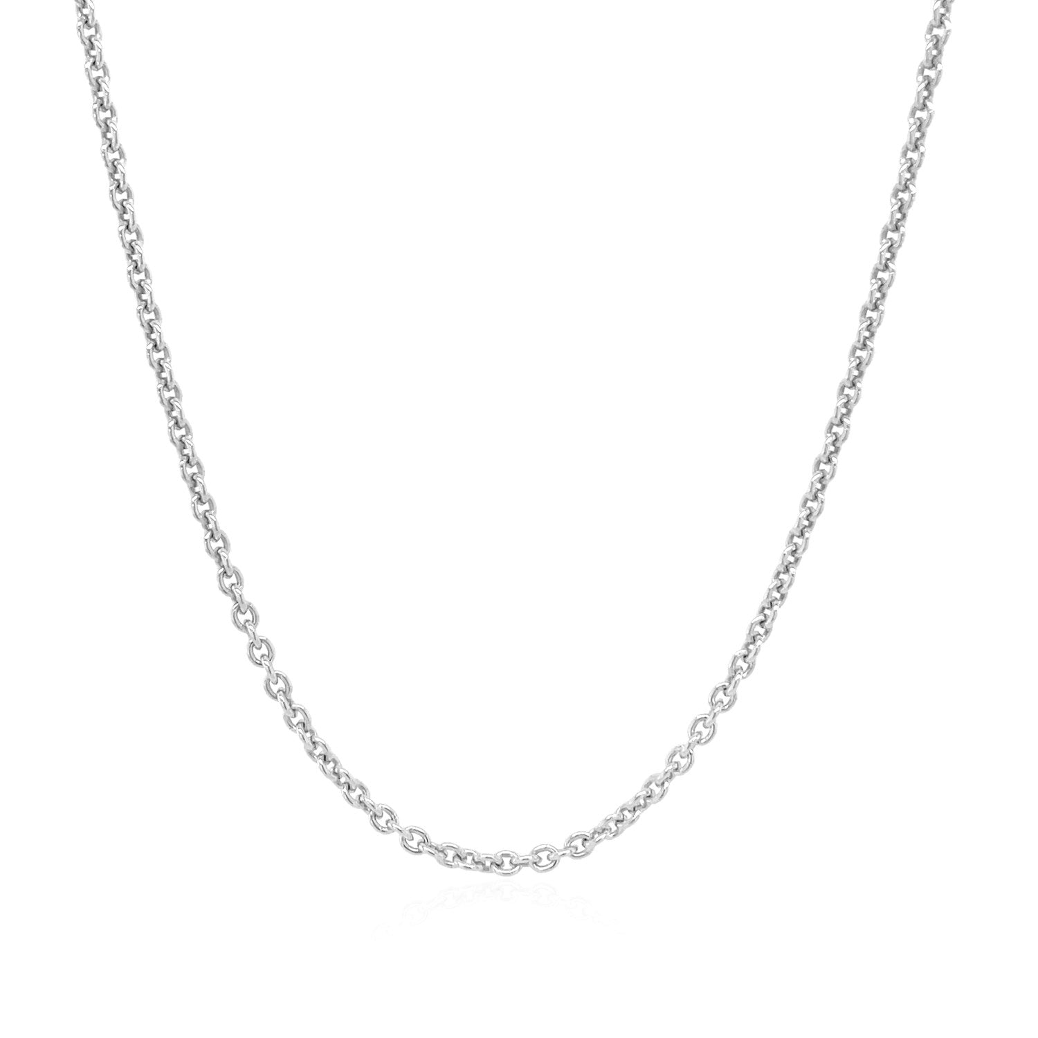Sterling Silver Rhodium Plated Round Cable Chain (1.80 mm)