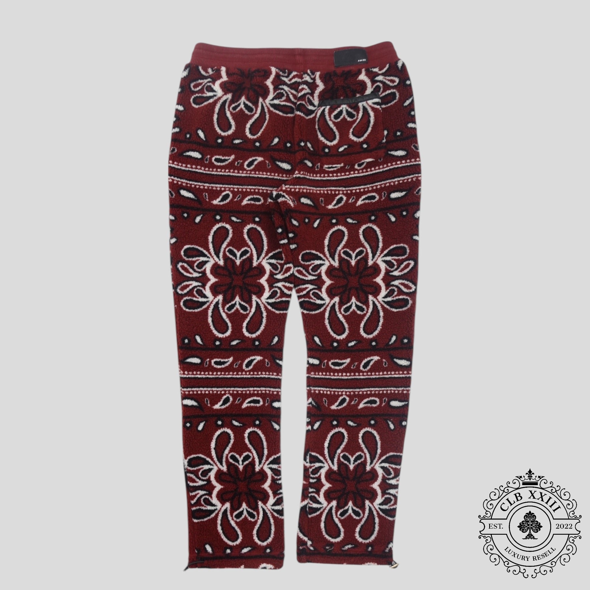 Amiri Bandana Fleece Pants in Red