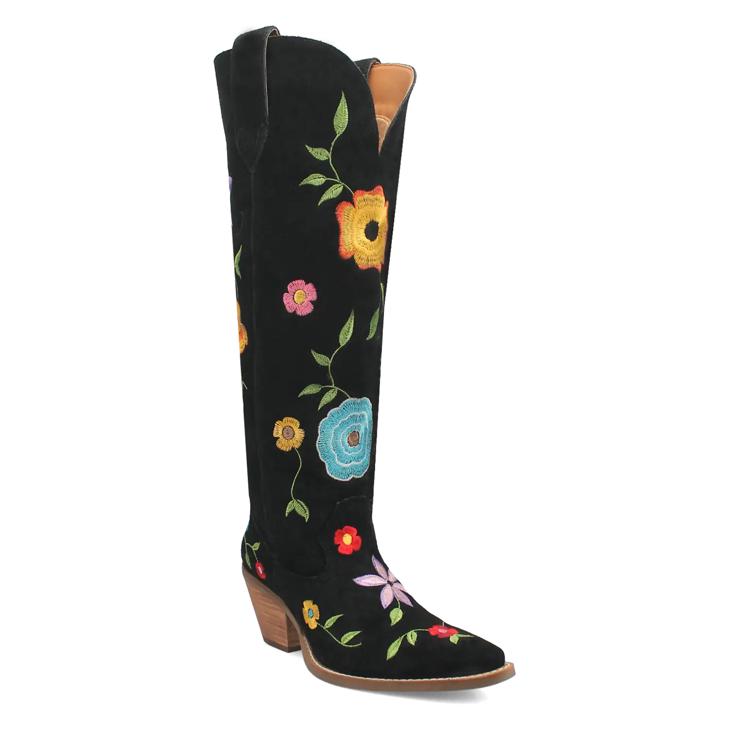 Dingo Flower Power - Women's Suede Leather Cowgirl Boots