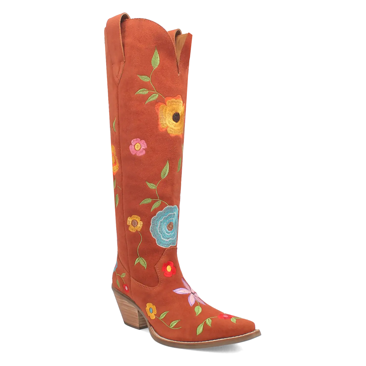 Dingo Flower Power - Women's Suede Leather Cowgirl Boots