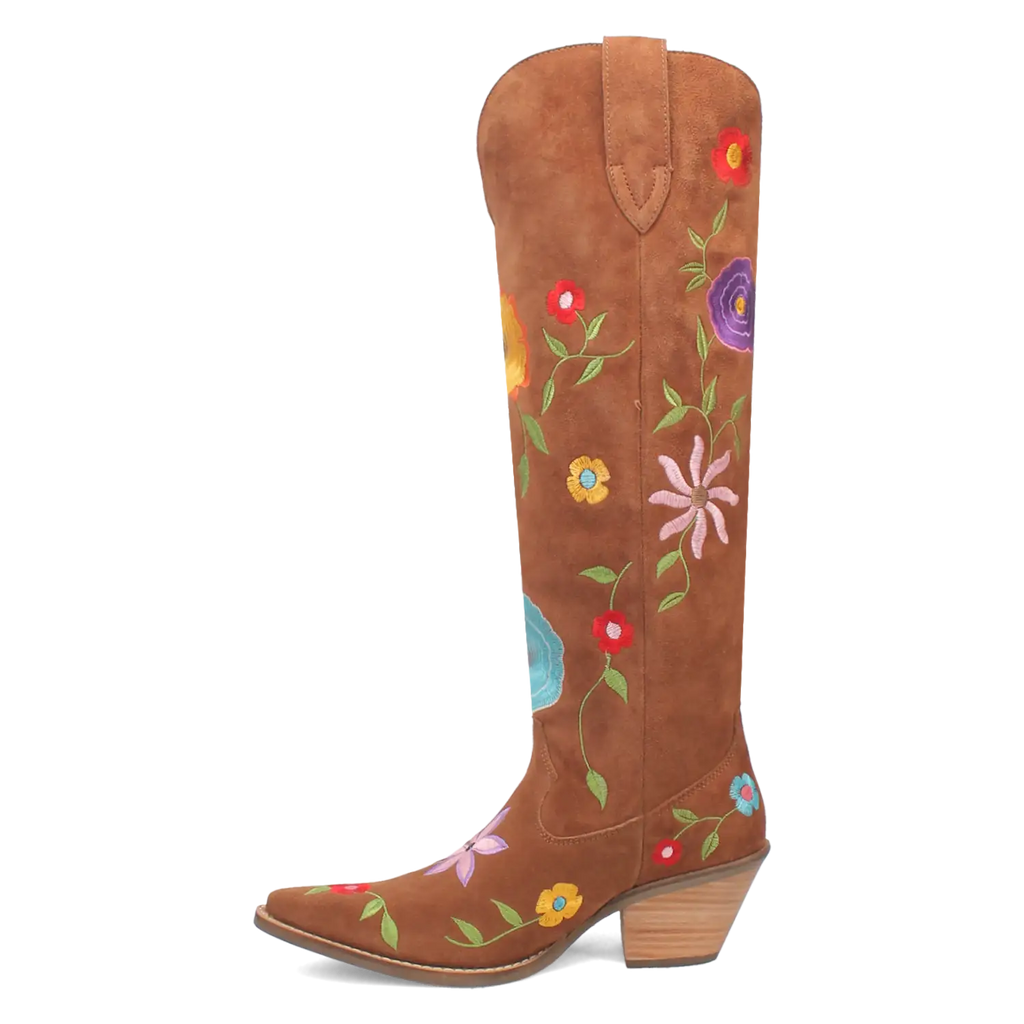 Dingo Flower Power - Women's Suede Leather Cowgirl Boots