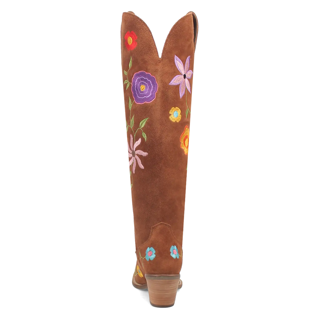 Dingo Flower Power - Women's Suede Leather Cowgirl Boots
