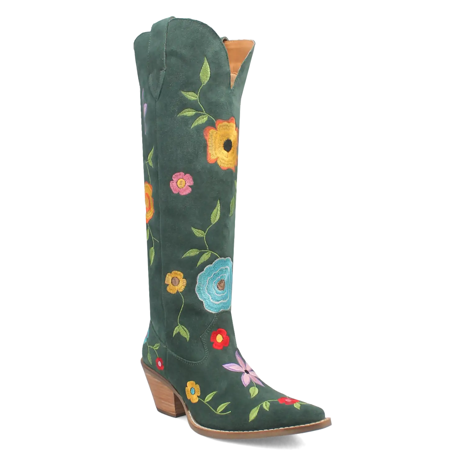 Dingo Flower Power - Women's Suede Leather Cowgirl Boots