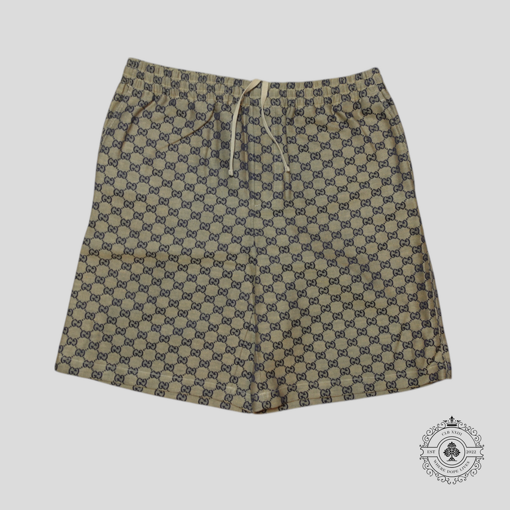 Gucci Summer GG Supreme Shorts in Brown/Blue