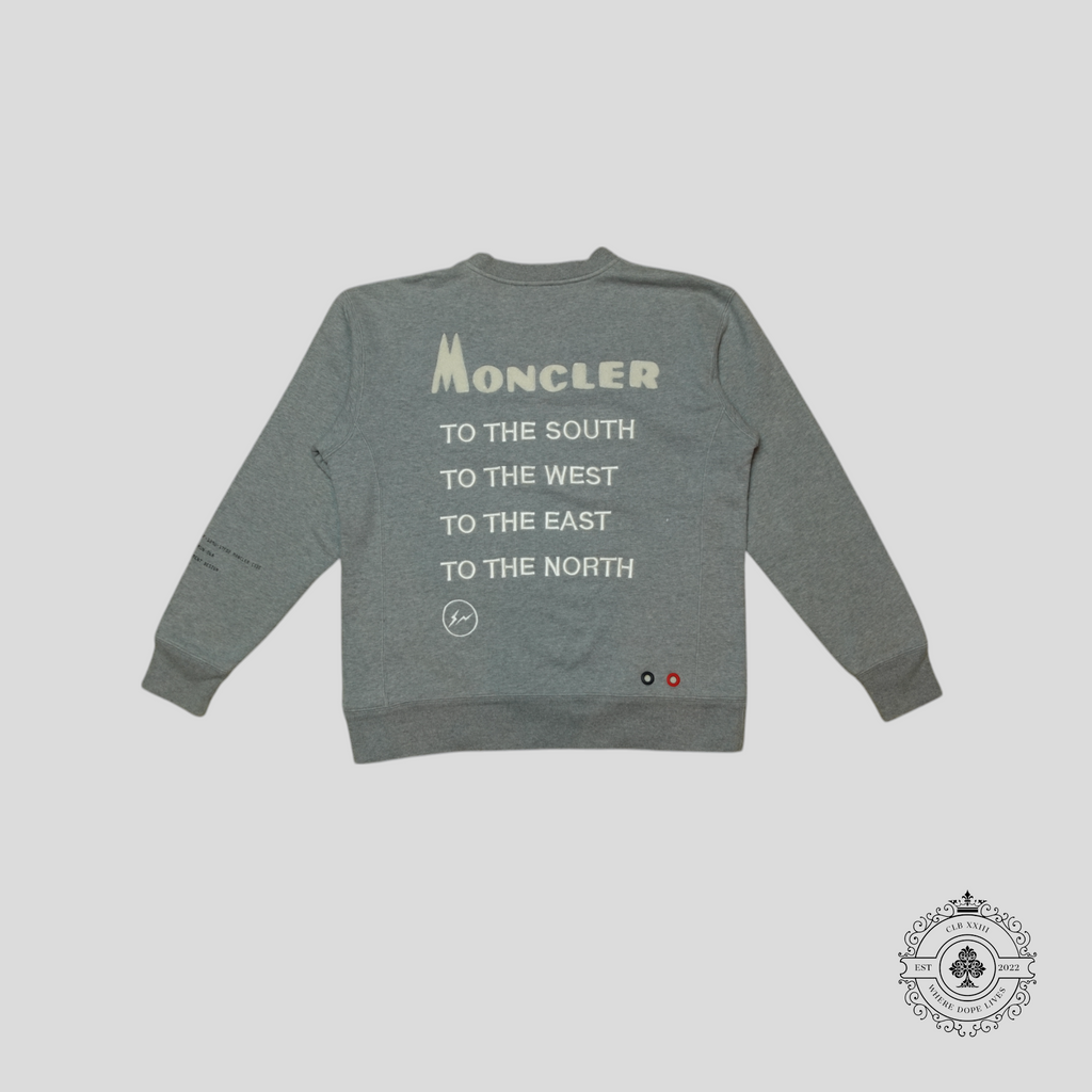 Moncler Genius 7 Moncler Fragment Logo-Embroidered Mélange Loopback Cotton Jersey Sweatshirt in Gray