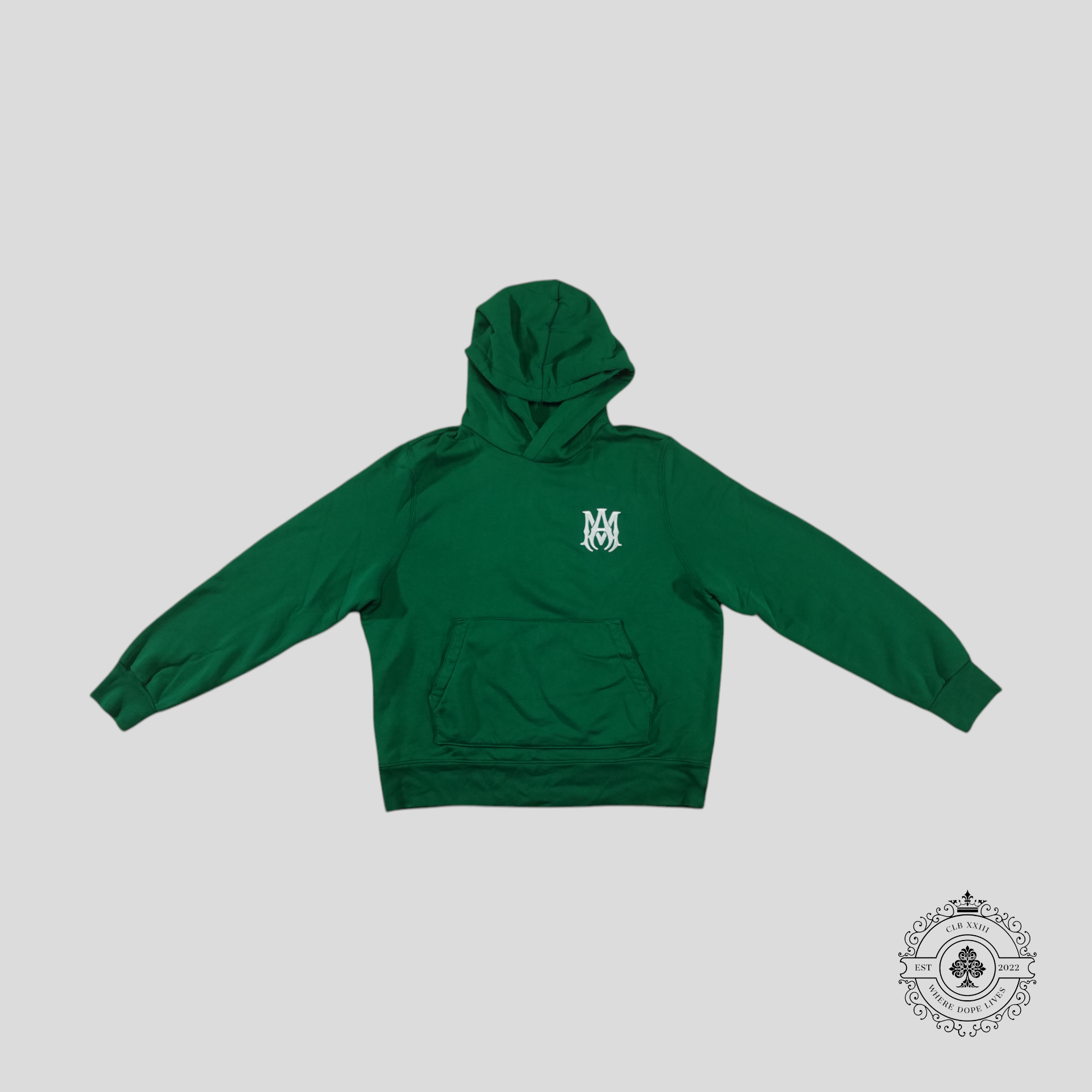 Amiri Embroidered MA Logo Hoodie in Green