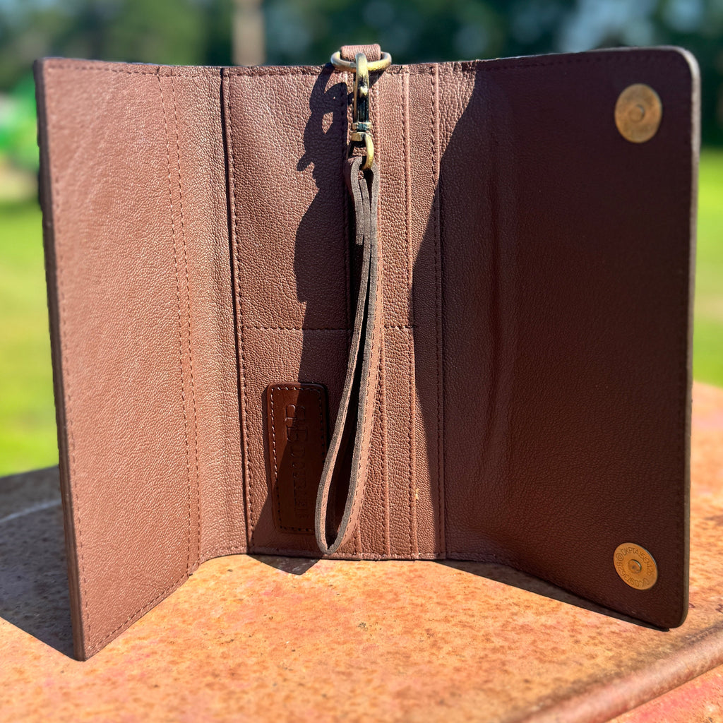 Chestnut Brown Speedy Western Genuine Leather Barrel Bag Purse by Double B